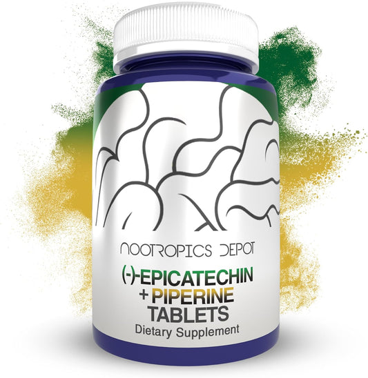 200mg Epicatechin Tablets with Piperine for Bioavailability | Green Tea Extract | Muscle Mass, Cardiovascular Health, Energy | 30 Count
