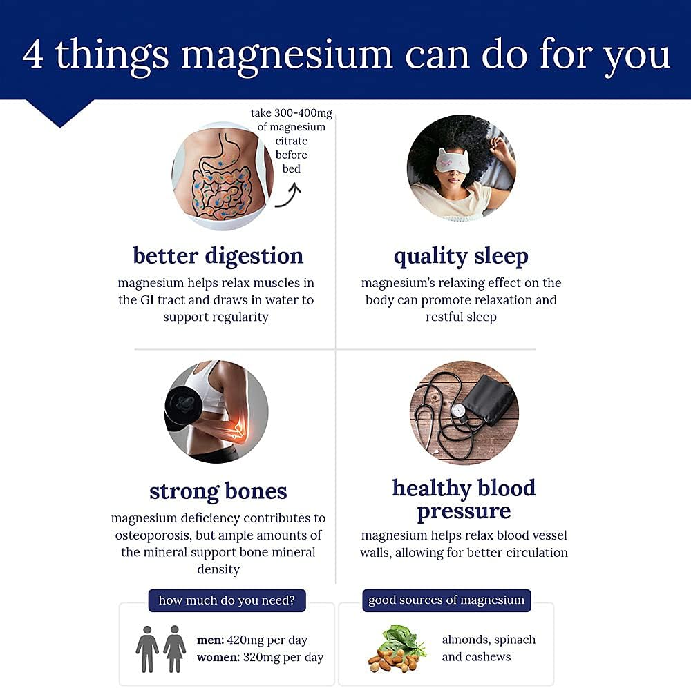 200mg Magnesium Citrate Tablets for Muscle Relaxation – Supports Nerve, Heart, and Muscle Function - Energy Booster (100 Tablets)