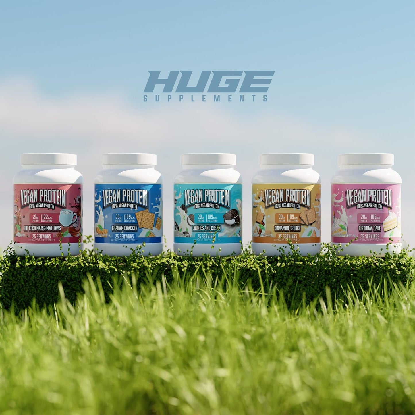 20g Vegan Protein Powder, Gluten Free & Non-GMO - Graham Cracker Flavor - Plant-Based Protein Supplement with Superior Benefits