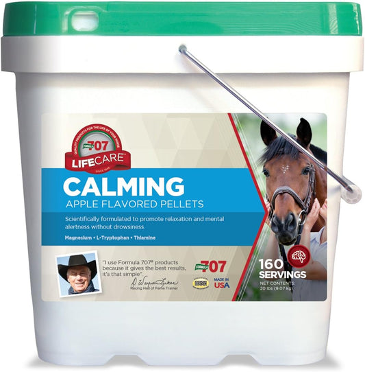 20LB Bucket of Formula 707 Calming Equine Supplement with L-Tryptophan, Thiamine, and Magnesium - Promotes Anxiety Relief and Improved Focus for Horses