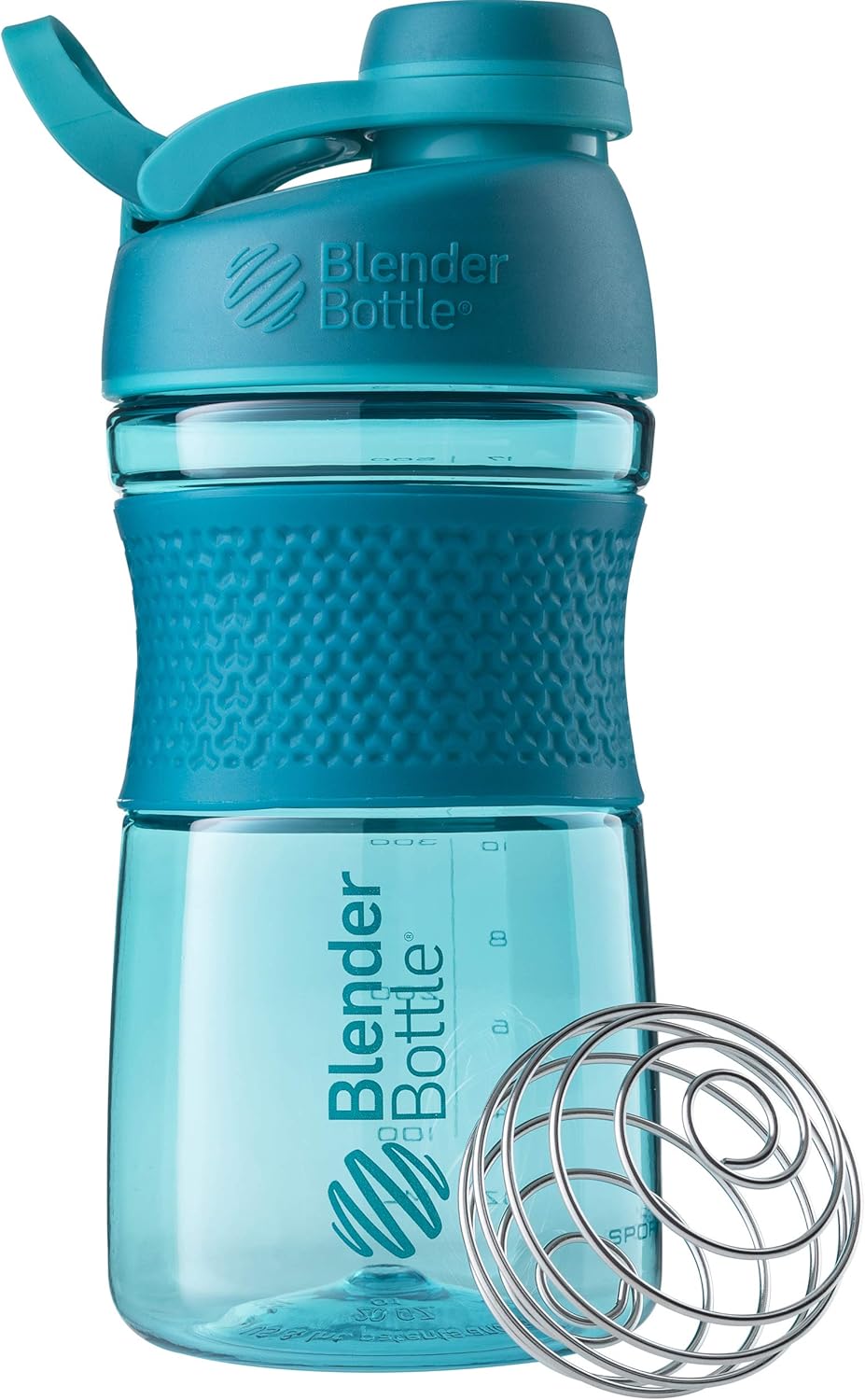 20oz BlenderBottle SportMixer Protein Shaker Bottles in Rose and Teal with BlenderBall Wire Whisk