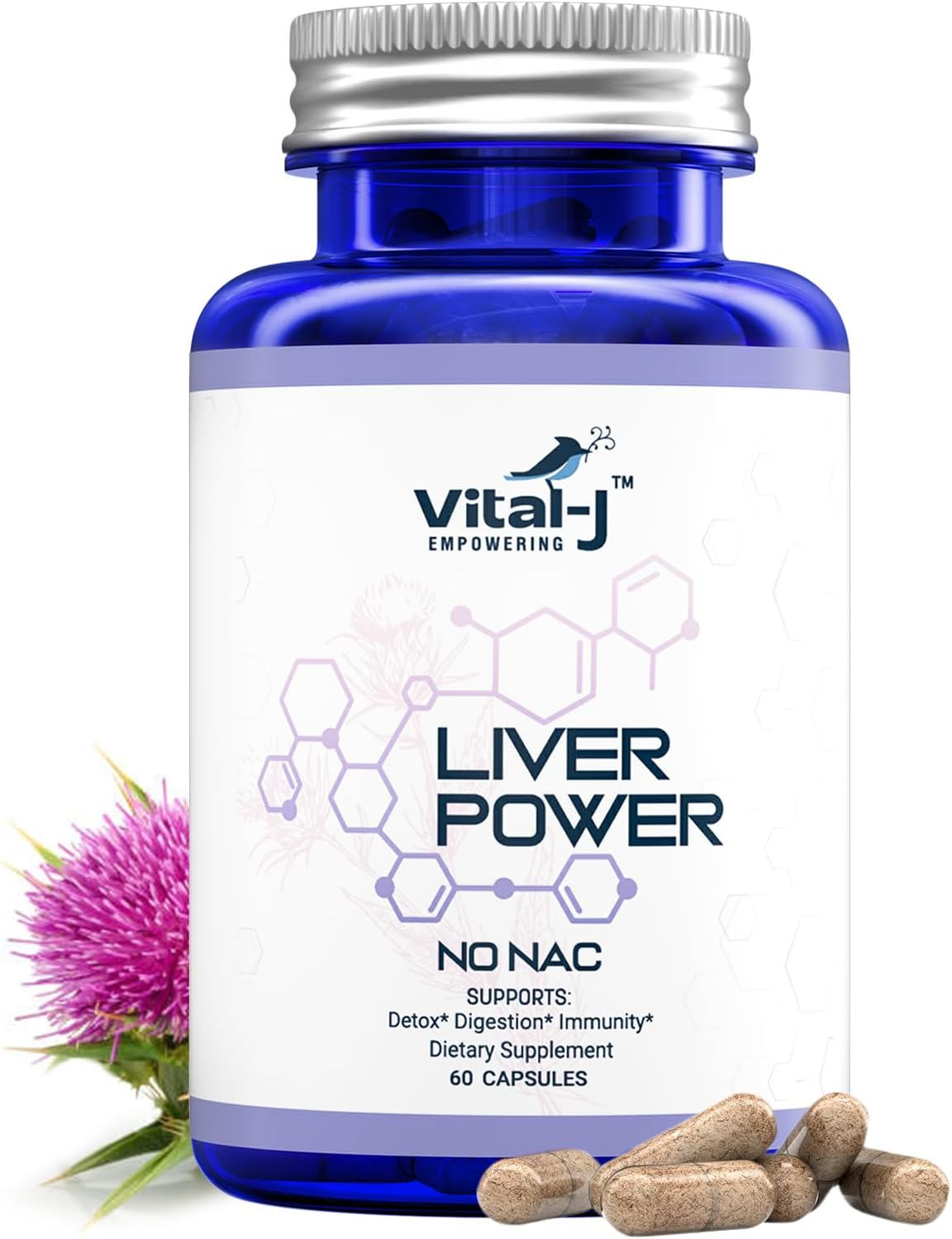 21-in-1 Liver Support Supplement with Milk Thistle, Zinc, Beetroot, & Artichoke - Detox & Repair Formula for Digestion & Immunity - 60 Capsules