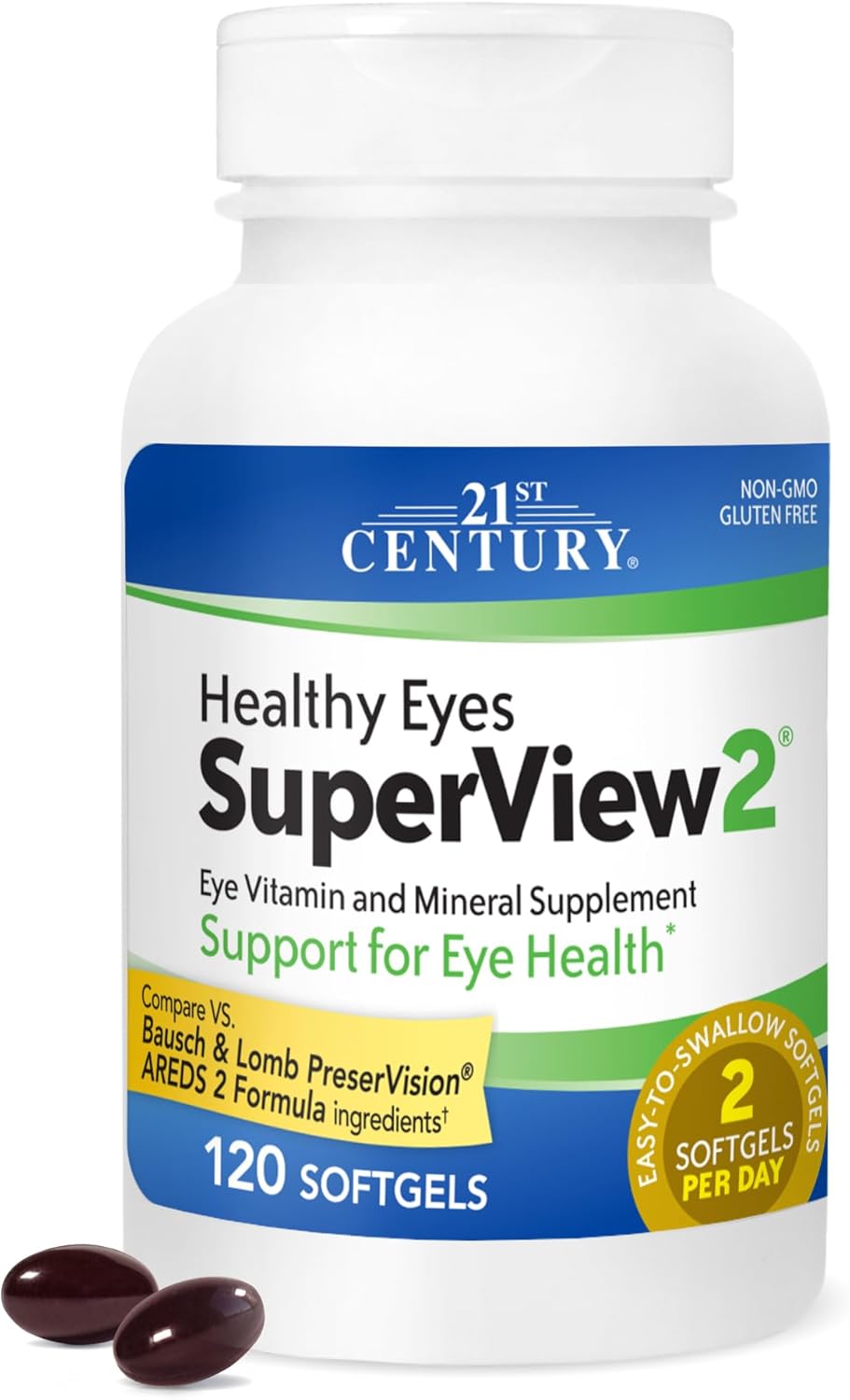21st Century SuperView 2 Softgels for Healthy Eyes, 120 Count