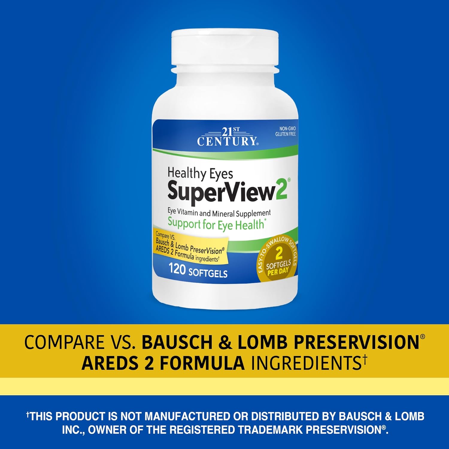21st Century SuperView 2 Softgels for Healthy Eyes, 120 Count
