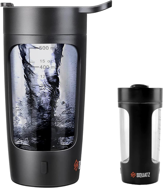 22 Oz Rechargeable Electric Shaker Bottle - Leak-proof Protein Shake Blender - Quick Smooth Drink in 15 Seconds - Ideal for Gym, Coffee, Milkshakes - Black