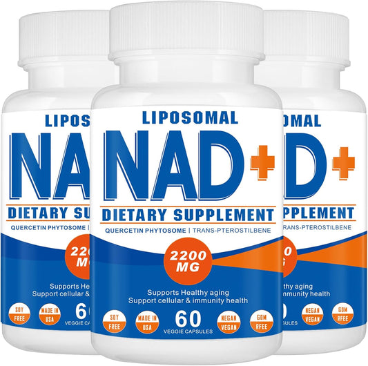 2200mg Liposomal NAD+ Supplement for Cellular Energy and Aging Defense - 180 Capsules by Spliferkou