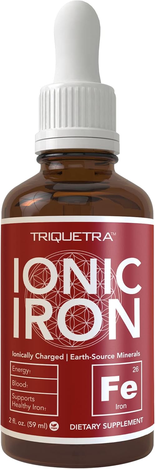 236 Servings Triquetra Health Ionic Liquid Iron Supplement - High Absorption, Reduced Dose, Vegan, Non-Flavored, Earth-Sourced Minerals