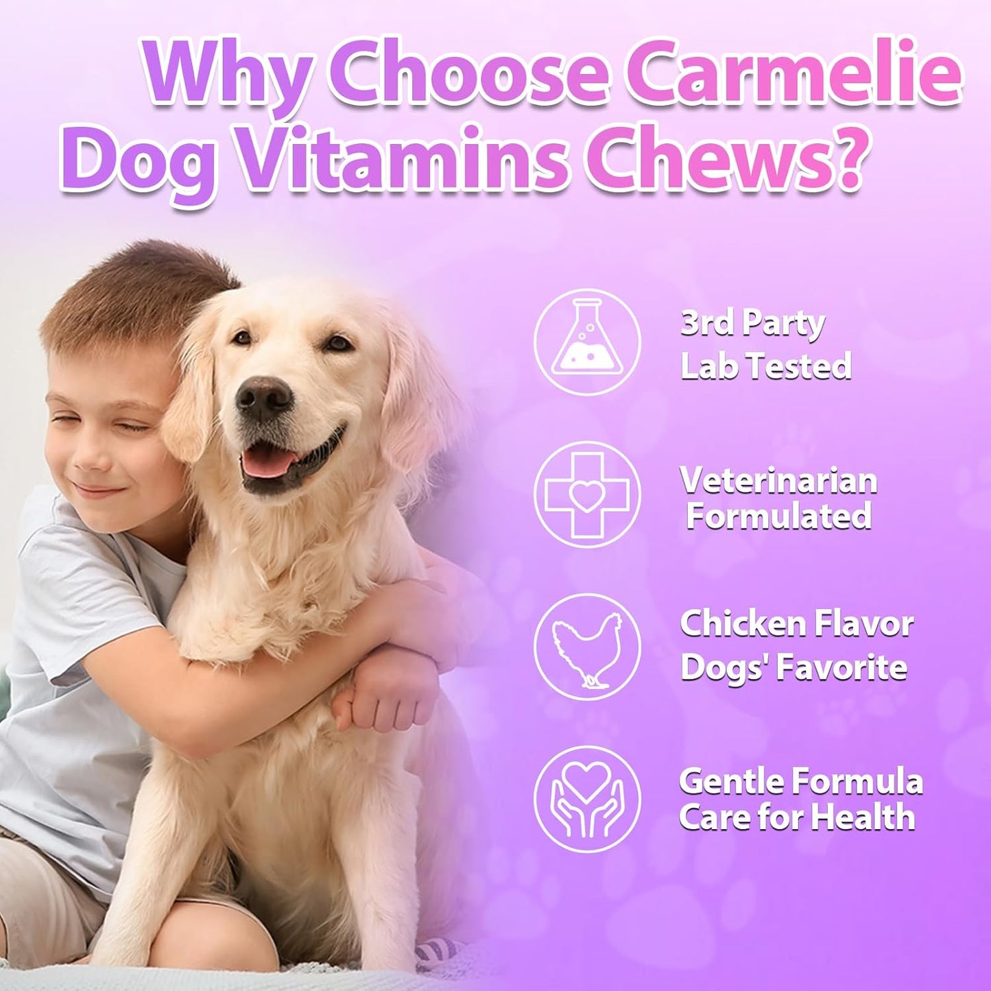 24-in-1 Dog Multivitamin Chewable with Glucosamine, Probiotics - 200 Chews - Senior & Puppy - Hip & Joint, Skin & Coat, Immune Health, Digestive - Chicken Flavor