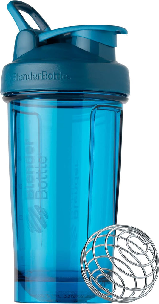 24-Ounce Ocean Blue BlenderBottle Shaker Bottle Pro Series for Protein Shakes and Pre Workout