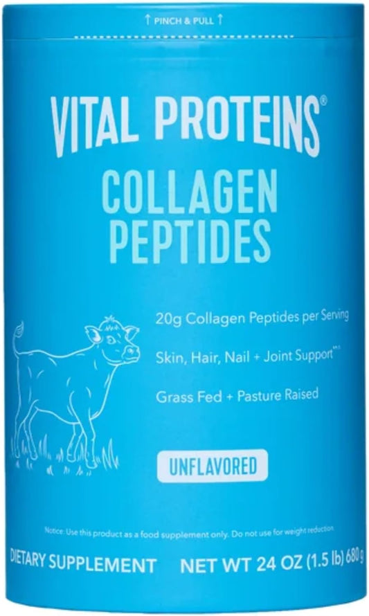 24 Oz Vital Proteins Collagen Peptides Unflavored Supplement for Healthy Diet and Skin