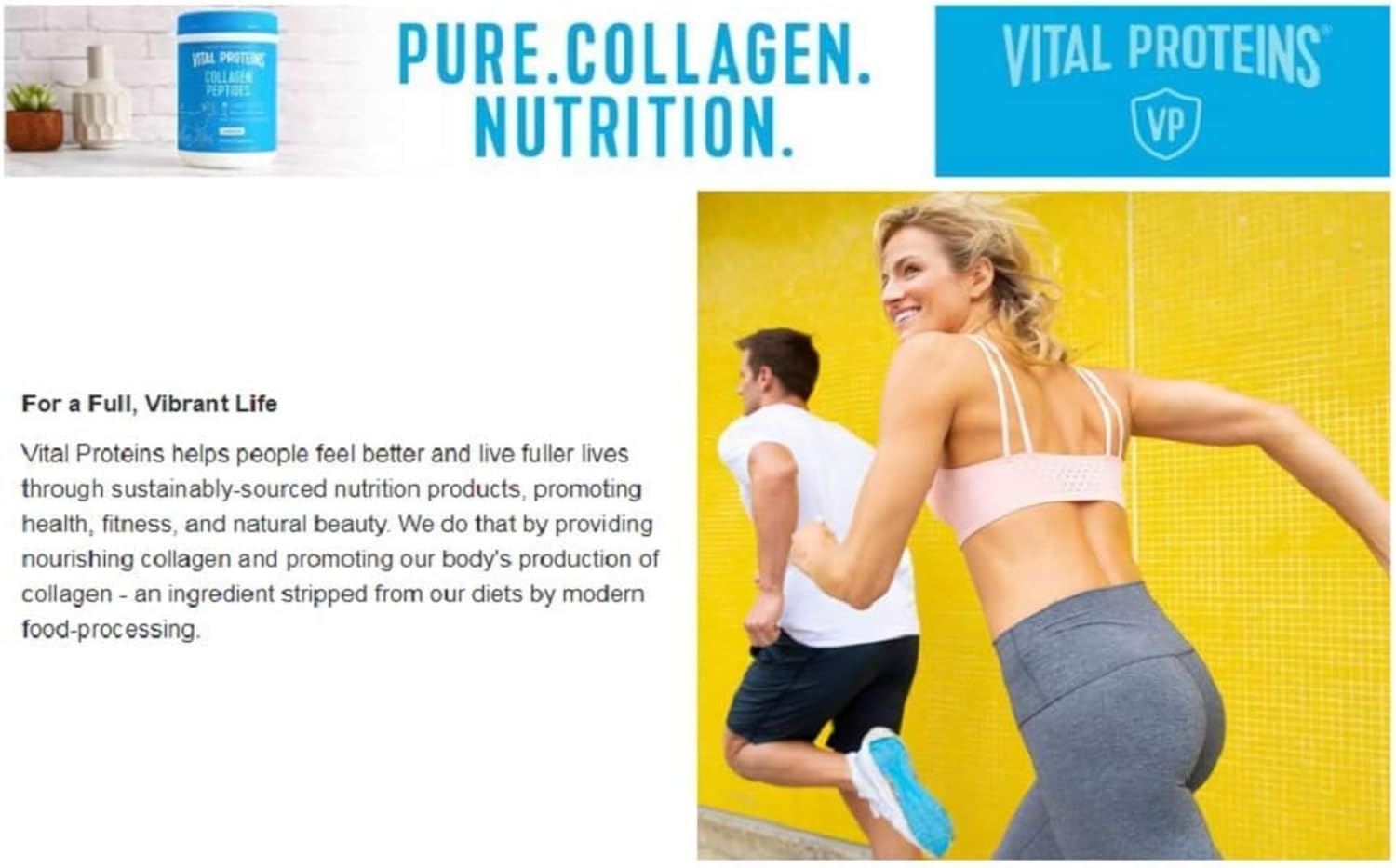 24 Oz Vital Proteins Collagen Peptides Unflavored Supplement for Healthy Diet and Skin