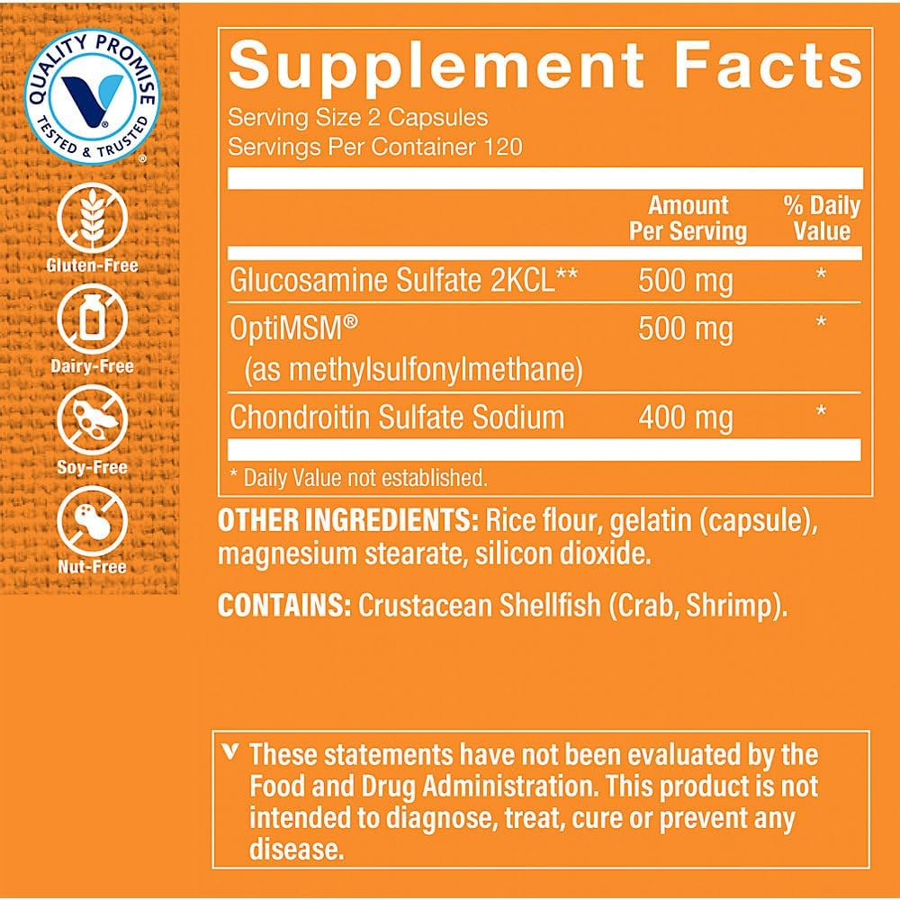 240 Capsules of Glucosamine, Chondroitin, and MSM by The Vitamin Shoppe