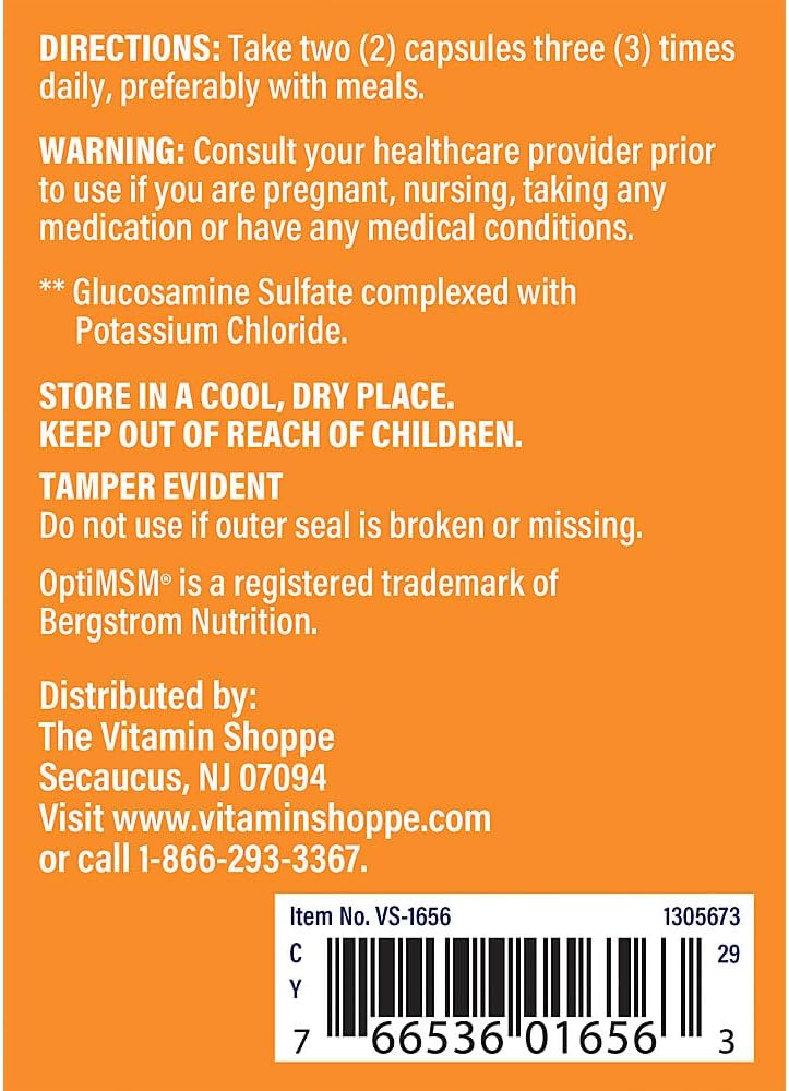 240 Capsules of Glucosamine, Chondroitin, and MSM by The Vitamin Shoppe