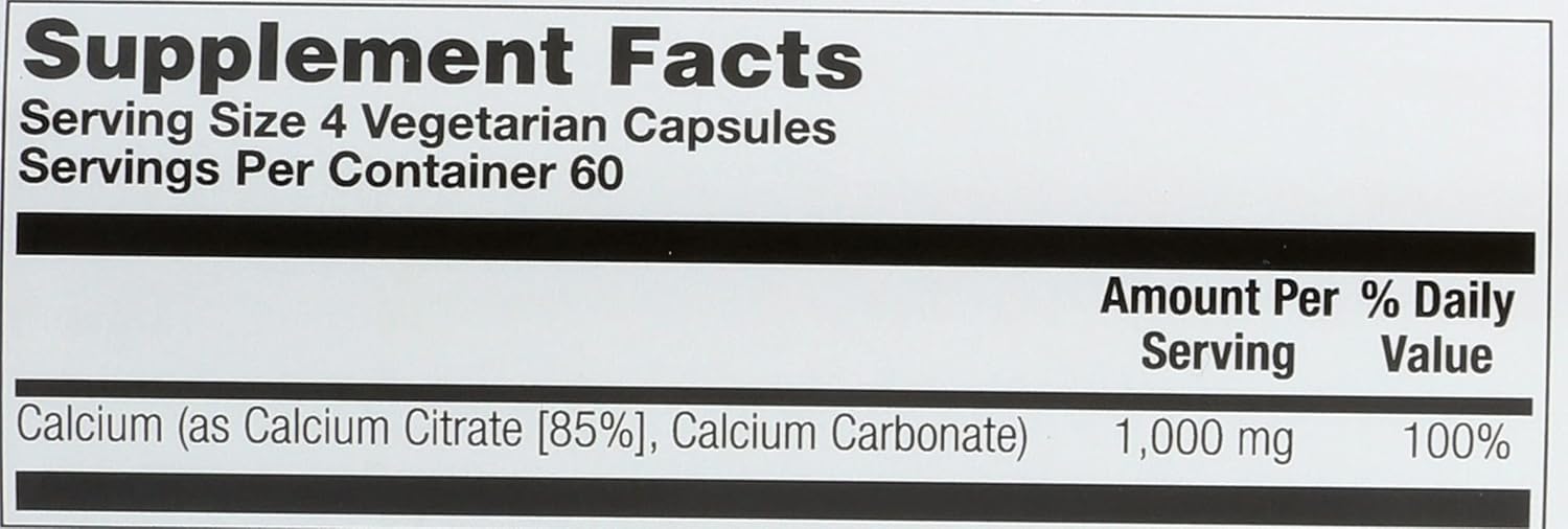 240 Capsules of Solaray Calcium Citrate in a 0.75 Bottle for Bone Health