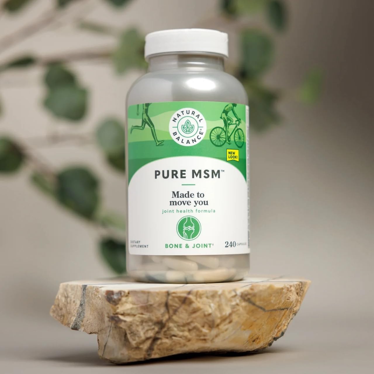 240 Count Natural Balance Pure MSM Capsules for Joint Comfort, Collagen & Keratin Production | Sulfur Supplement for Healthy Joints