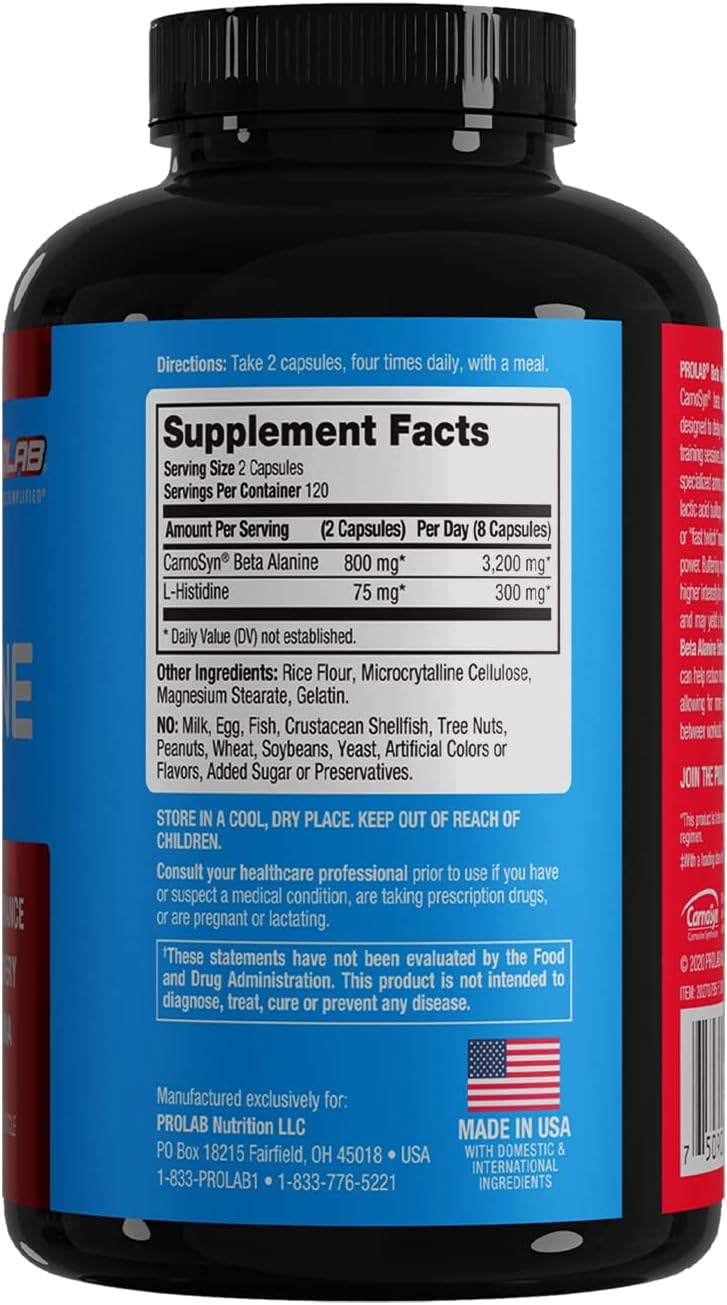 240 Pack Prolab Beta Alanine Extreme Capsules for Endurance and Performance
