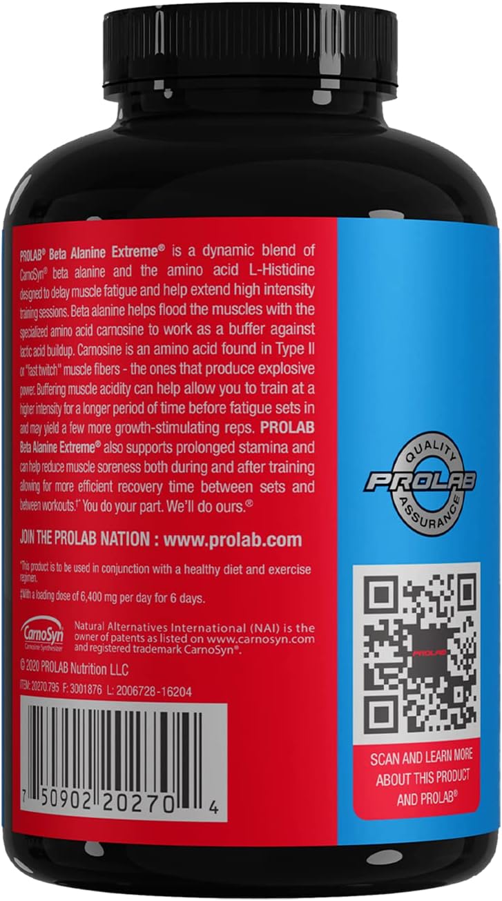 240 Pack Prolab Beta Alanine Extreme Capsules for Endurance and Performance