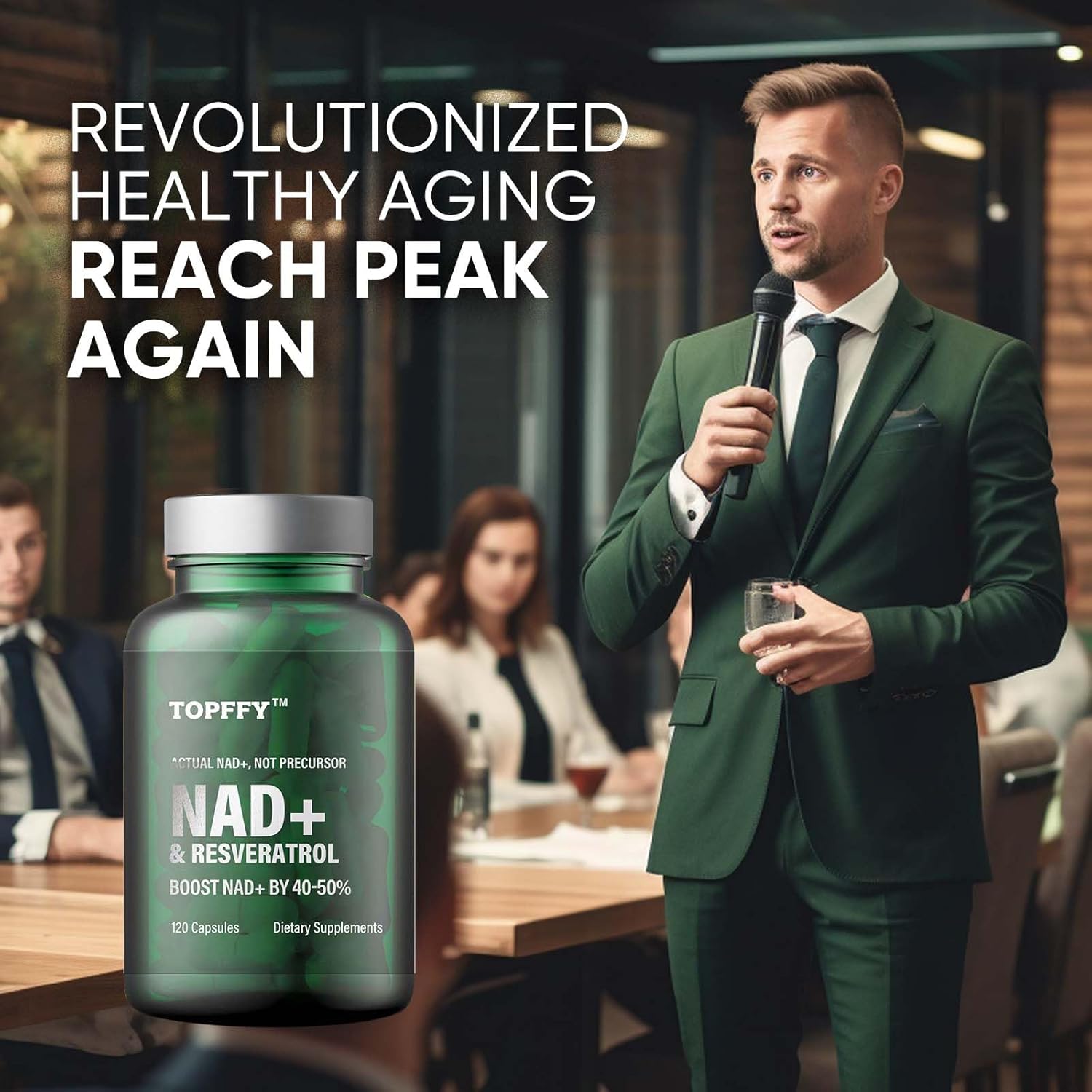 240 Softgel Topffy NAD+ & Resveratrol Supplement for Cellular Energy and Aging Defense Boost
