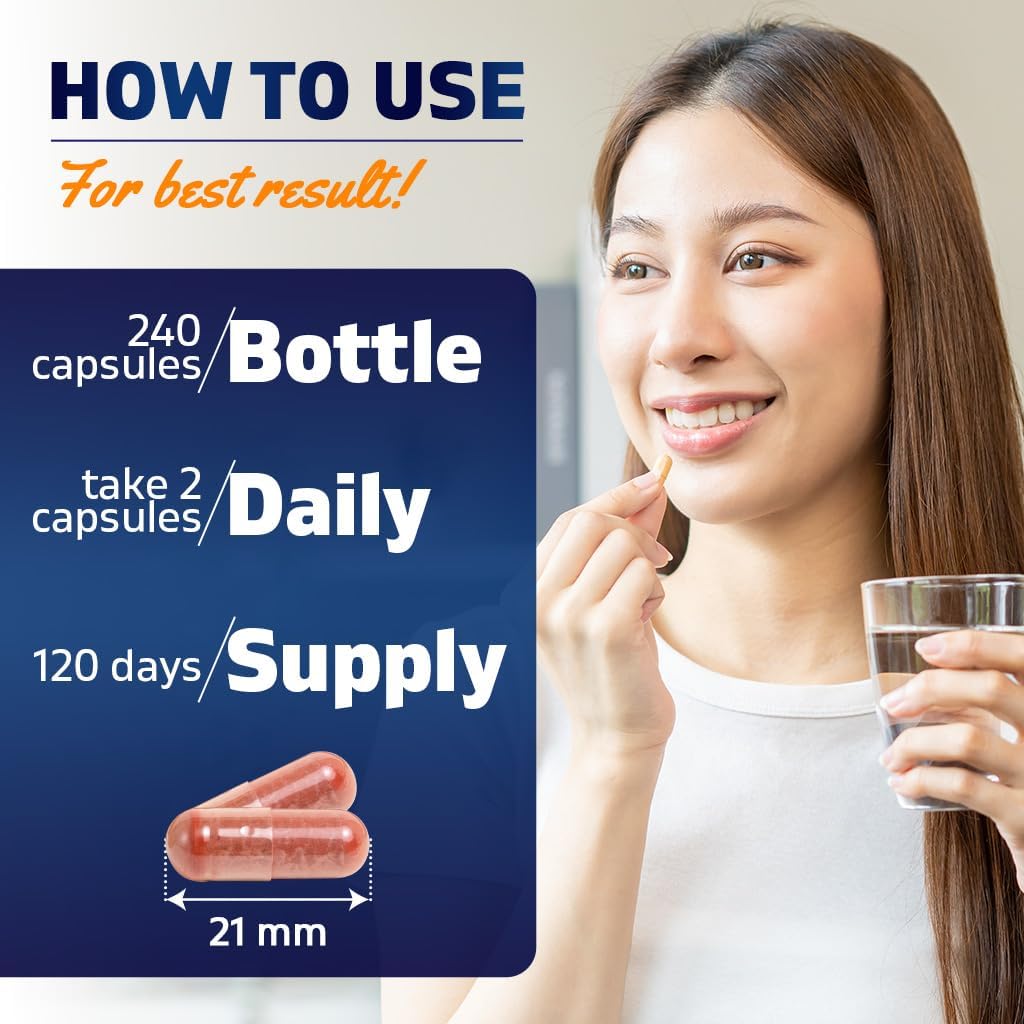 240 Veg Capsules Vitamatic Red Yeast Rice Supplement - 1200mg Per Serving - Non-GMO & Gluten Free - USA Made