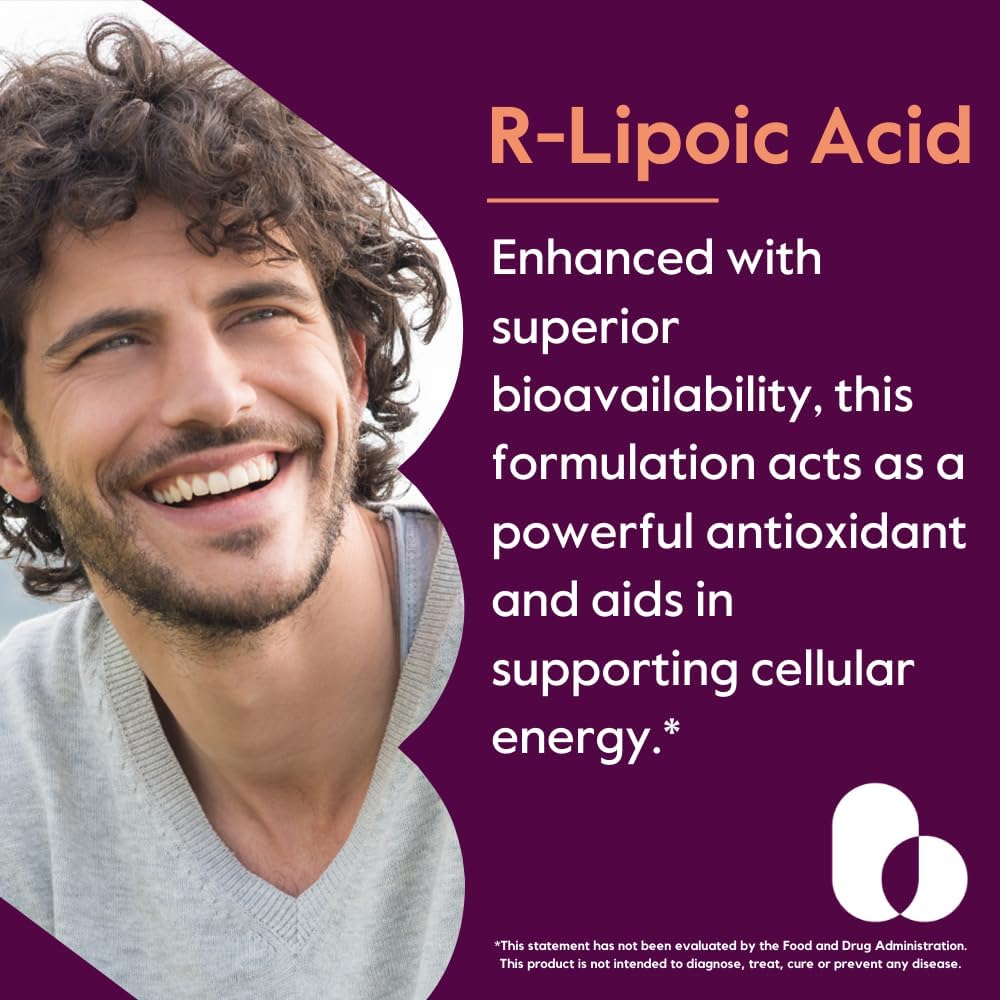 240 Vegetarian Capsules of Bestvite R-Lipoic Acid 100mg with Bio-Enhanced® Na-RLA - Vegan, Non-GMO, Gluten Free - Pack of 2 (120 Capsules Each)