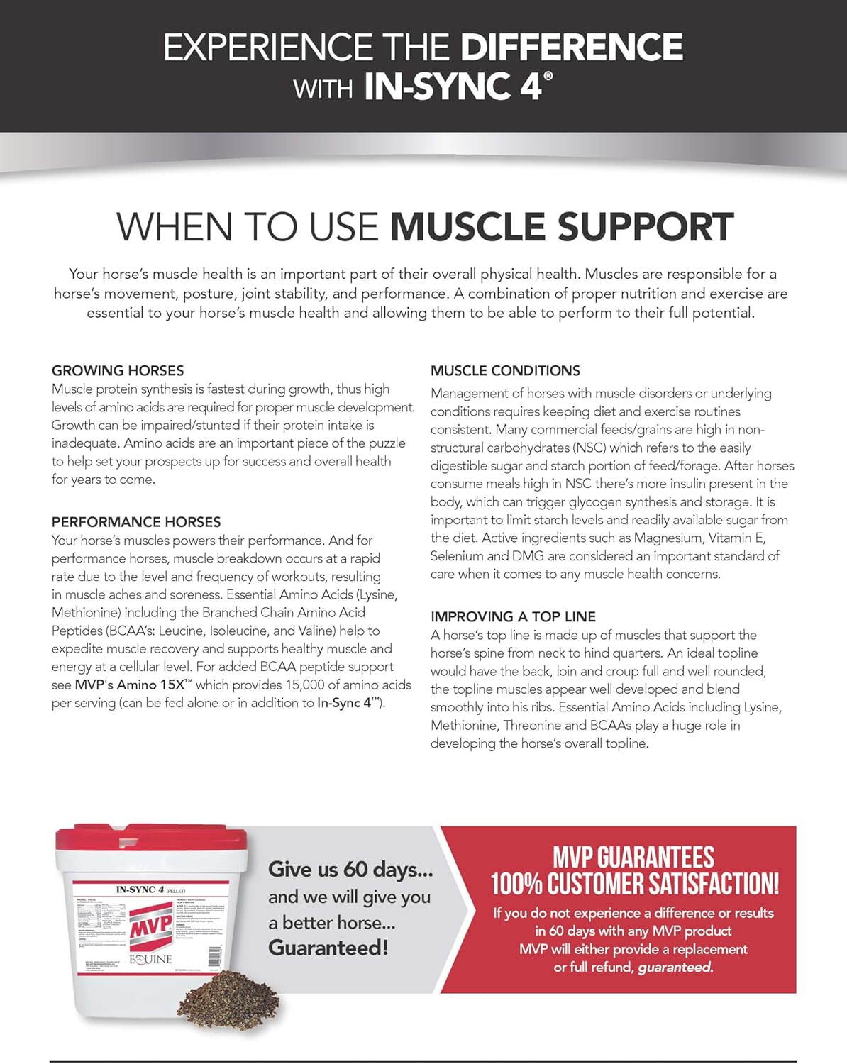 24lb MVP in-Sync Supplement with Natural Vitamin E for Equine Muscle Health and Recovery