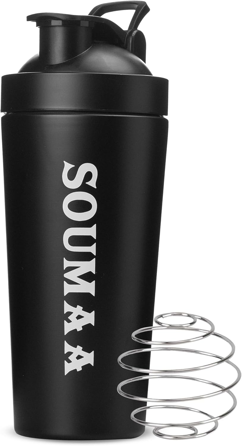 24oz Insulated Stainless Steel Protein Shaker Bottle with Mixing Ball - Ideal for Protein Powders, Smoothies, and Pre-Workouts