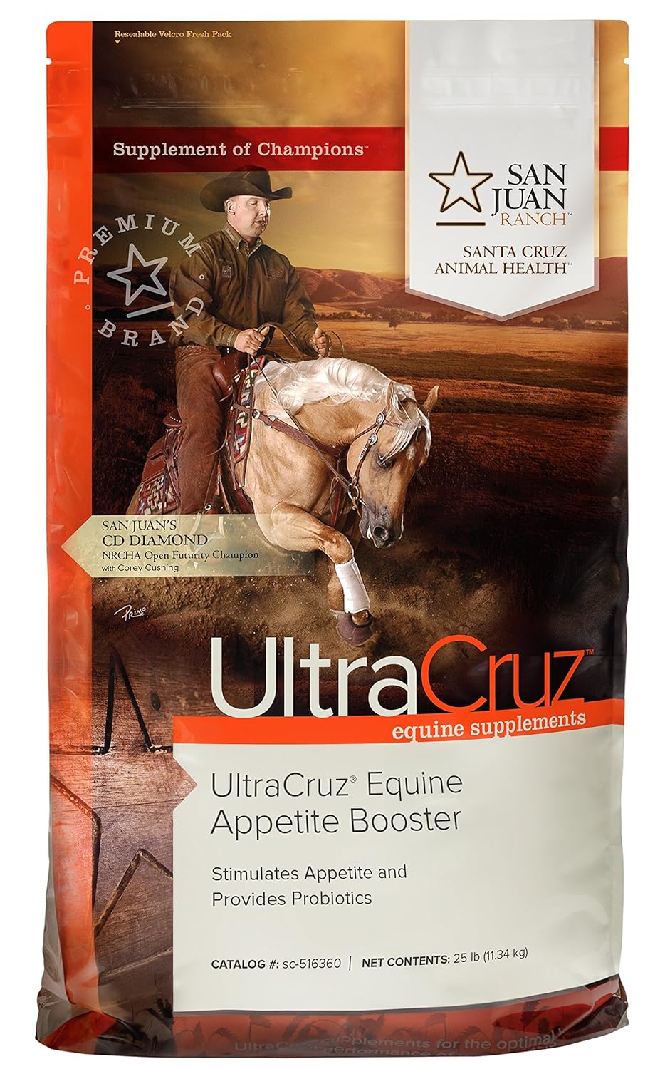 25 lb UltraCruz Equine Appetite Support Pellet Supplement - 200 Day Supply for Horses