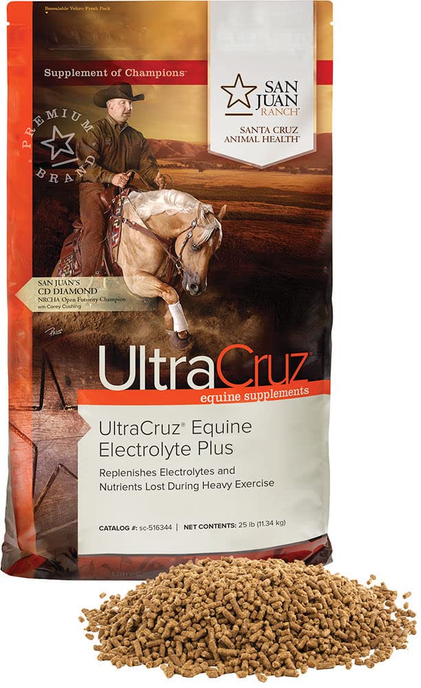 25 lb UltraCruz Equine Electrolyte Plus Pellet Supplement for Horses (93 Day Supply)