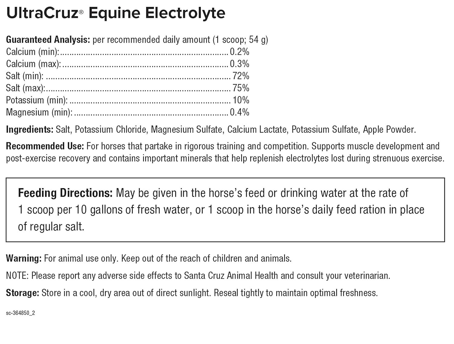 25 lb. UltraCruz Equine Electrolyte Supplement Powder for Horses
