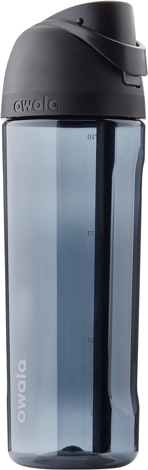 25 oz BPA-Free Sports Water Bottle with Straw, Tritan Plastic, Great for Travel, Very Dark, Pack of 1