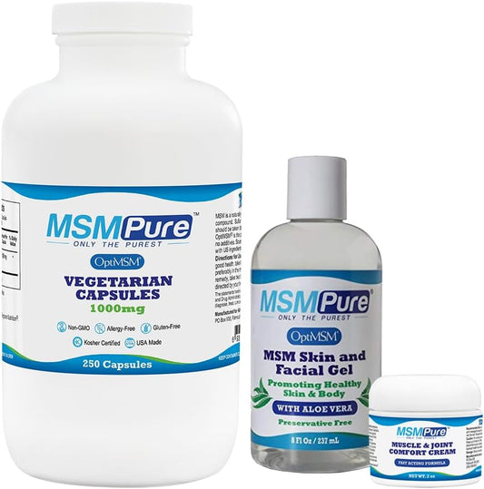 250 Count KALA HEALTH MSMPure MSM Capsules Starter Pack - Natural Joint Support Supplement