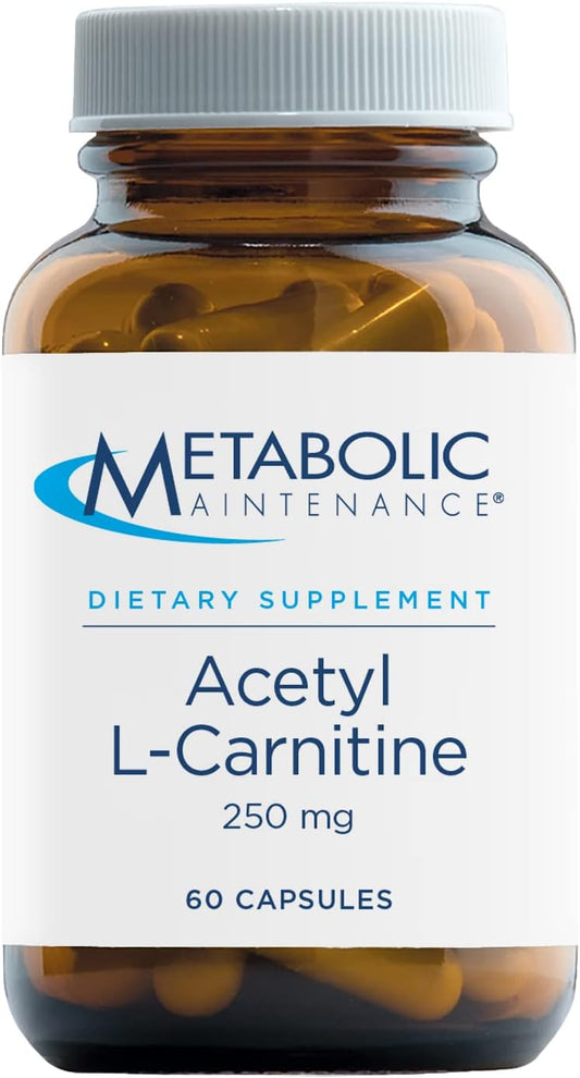 250mg Acetyl L-Carnitine Capsules for Antioxidant, Cognitive, Memory, and Mood Support - Nourishes Brain Nerve Health - 60 Count