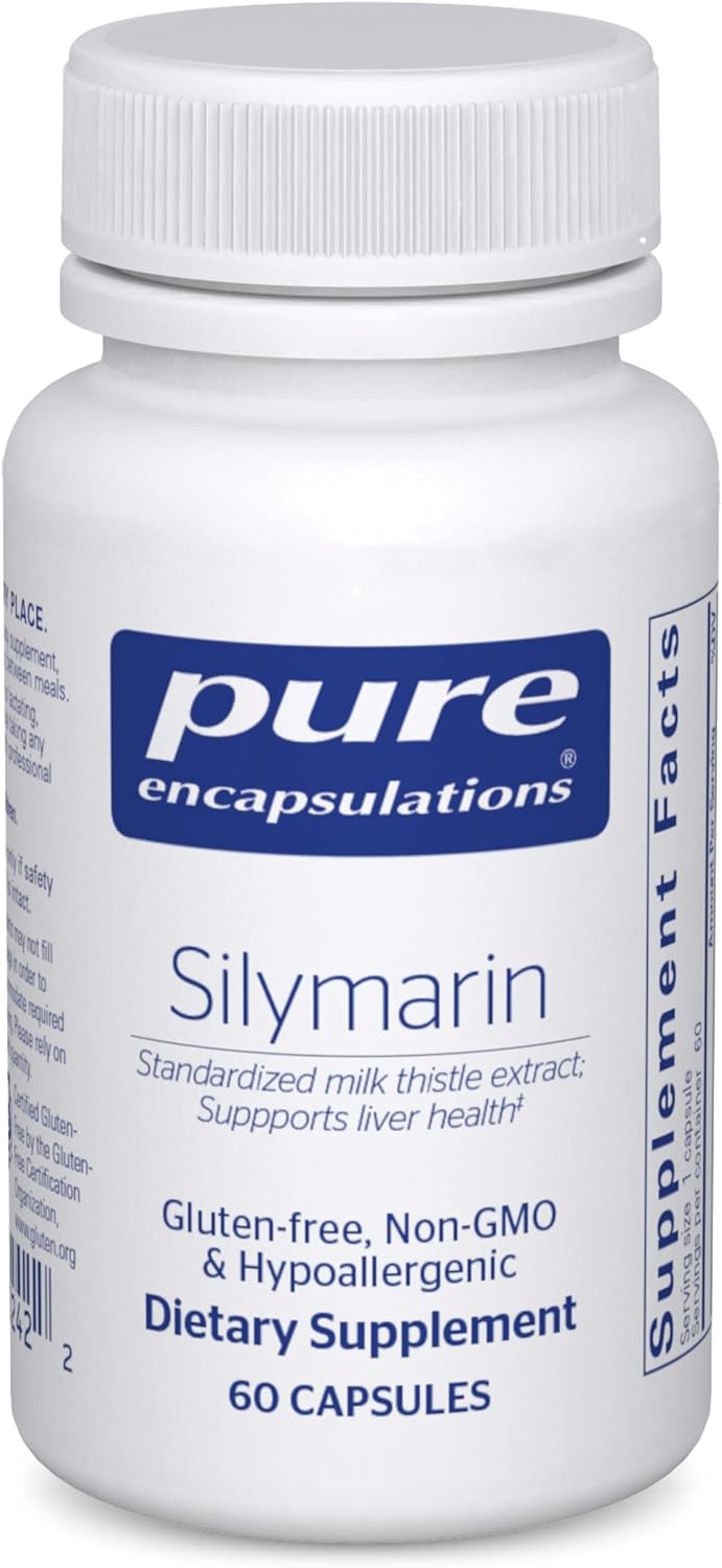 250mg Silymarin Milk Thistle Capsules for Liver Health - Antioxidant Support - Non-GMO Vegan Supplement - 60 Count