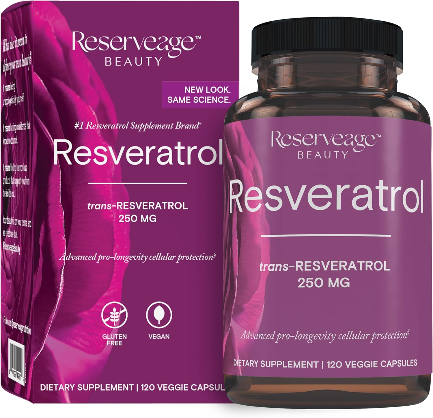 250mg Vegan Resveratrol Supplement for Heart and Cellular Health - Antioxidant for Healthy Aging and Immune Support - 120 Capsules