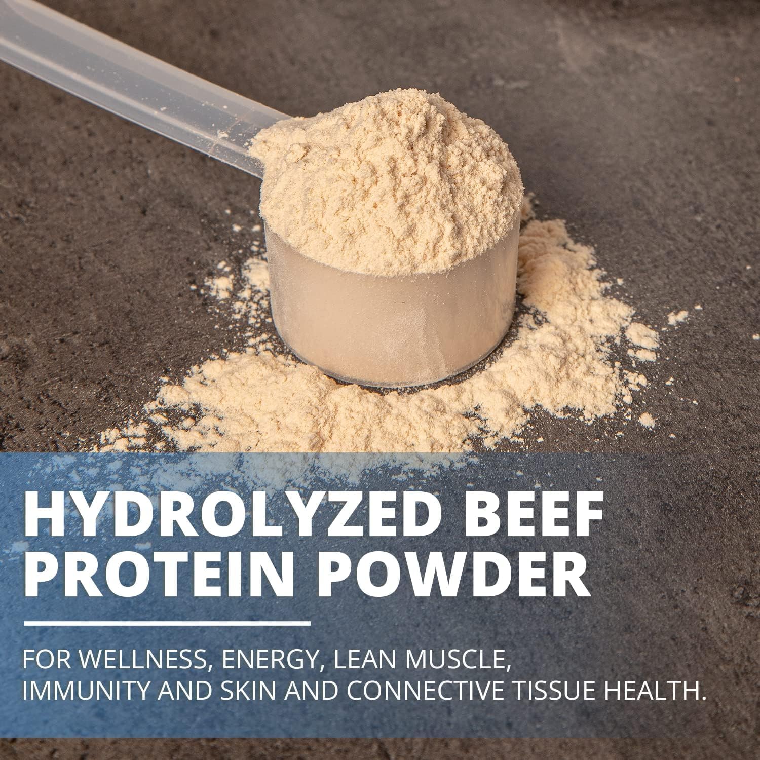 25G Organic Grass Fed Beef Bone Broth Protein Powder with Collagen Peptides - Paleo, Keto, Gluten-Free - 500g Unflavored