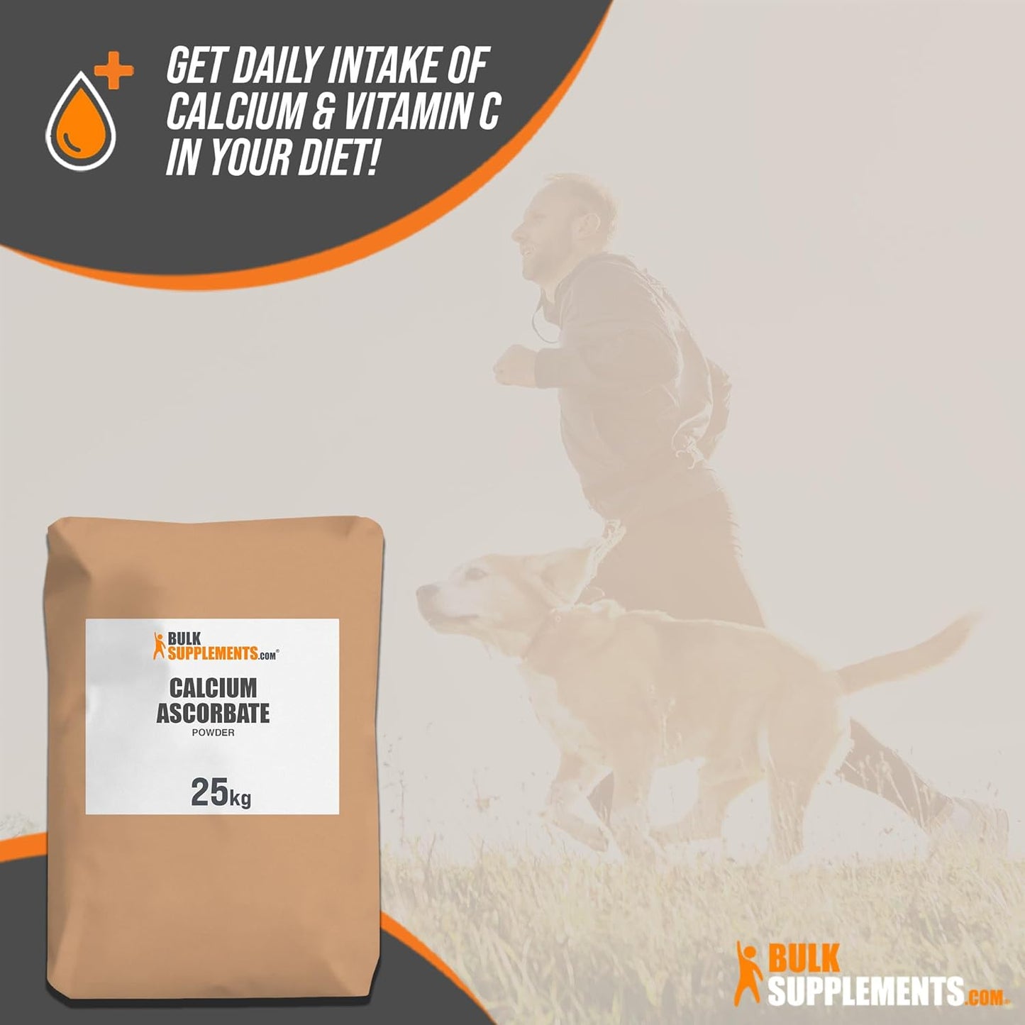 25kg Bulk Calcium Ascorbate Powder - Vitamin C Calcium Supplement - Pure Calcium Vitamins C Powder - Immune Support Supplement