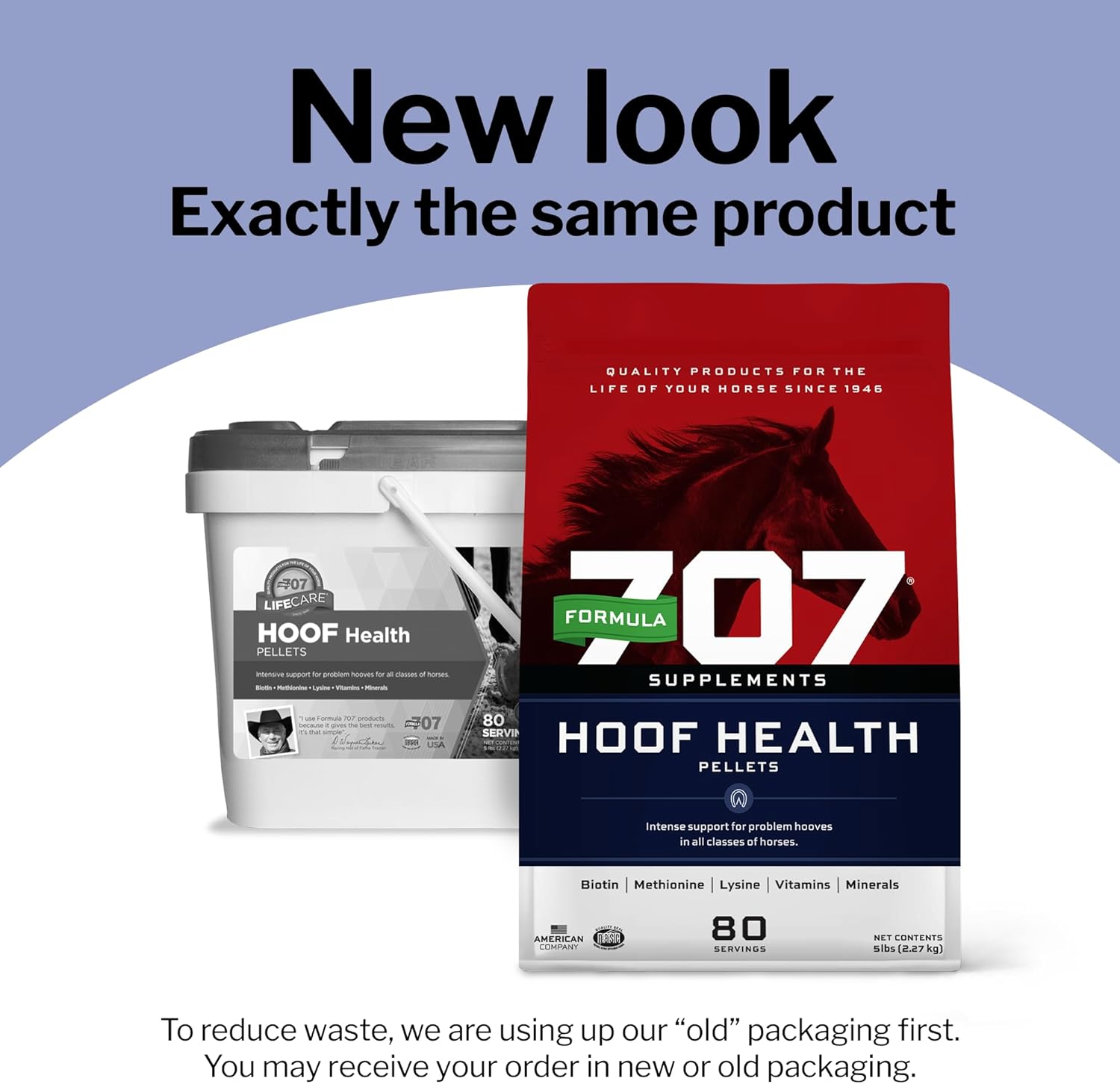 2.5lb Jar of Formula 707 Equine Hoof Health Supplement with Biotin, Amino Acids, and Minerals for Stronger Horse Hooves