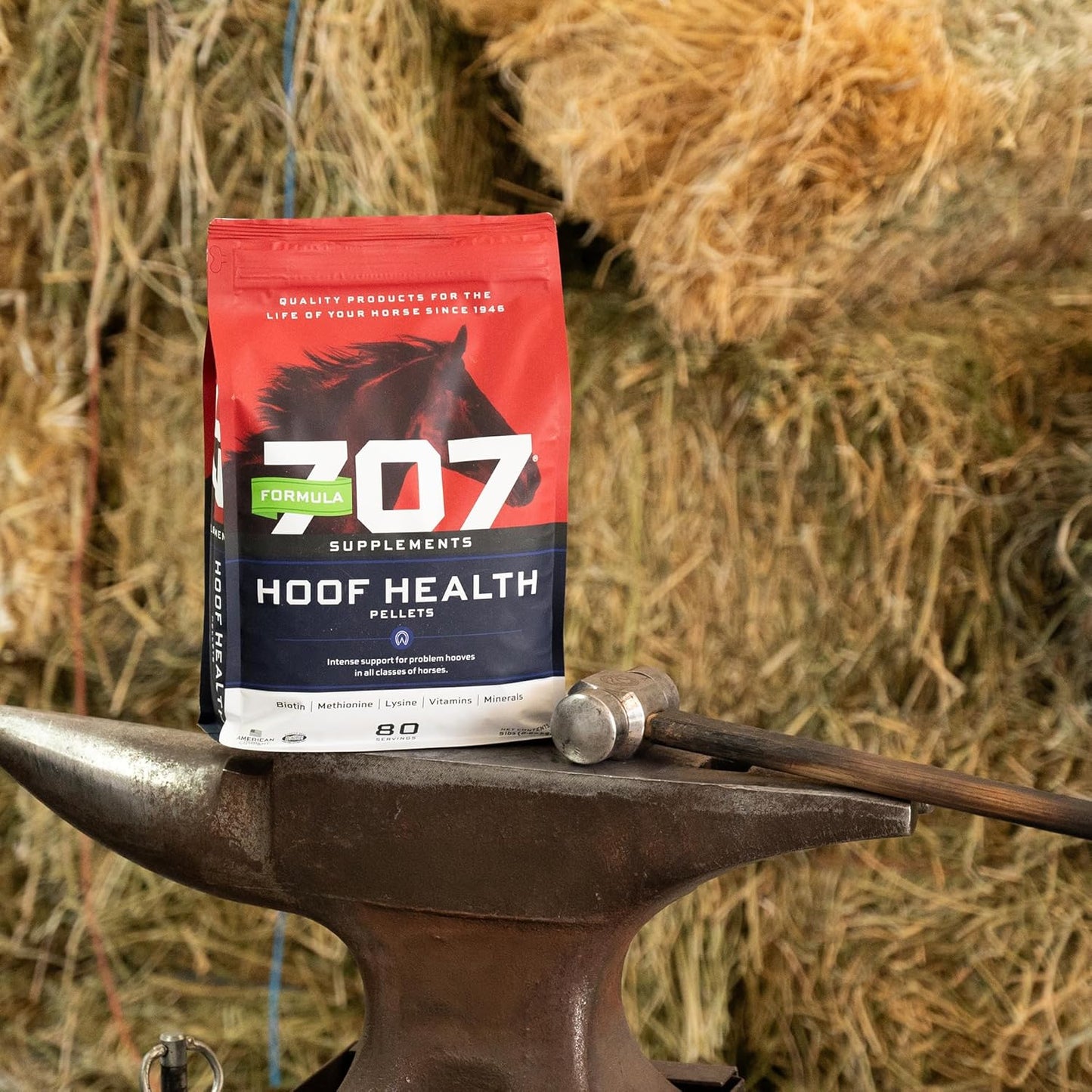 2.5lb Jar of Formula 707 Equine Hoof Health Supplement with Biotin, Amino Acids, and Minerals for Stronger Horse Hooves