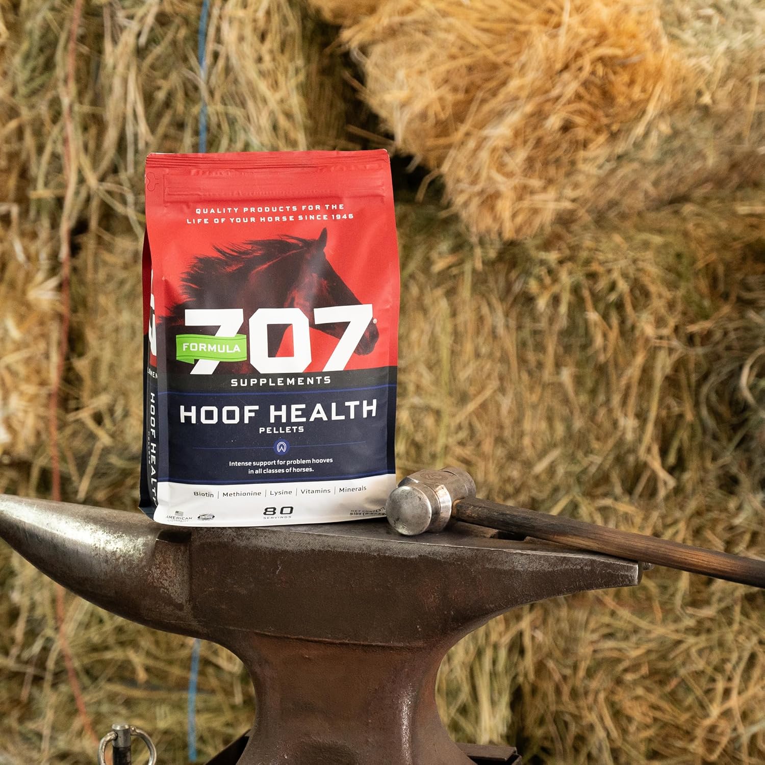 2.5lb Jar of Formula 707 Equine Hoof Health Supplement with Biotin, Amino Acids, and Minerals for Stronger Horse Hooves