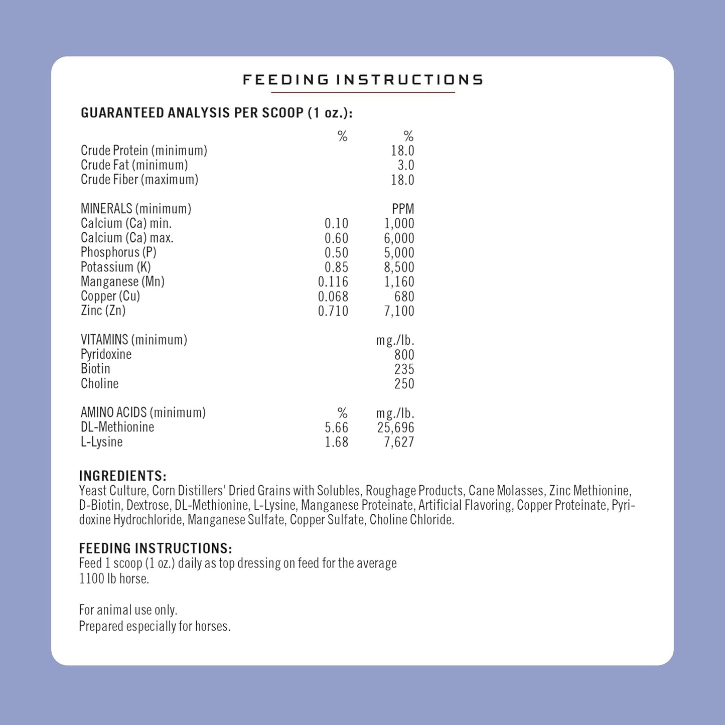 2.5lb Jar of Formula 707 Equine Hoof Health Supplement with Biotin, Amino Acids, and Minerals for Stronger Horse Hooves