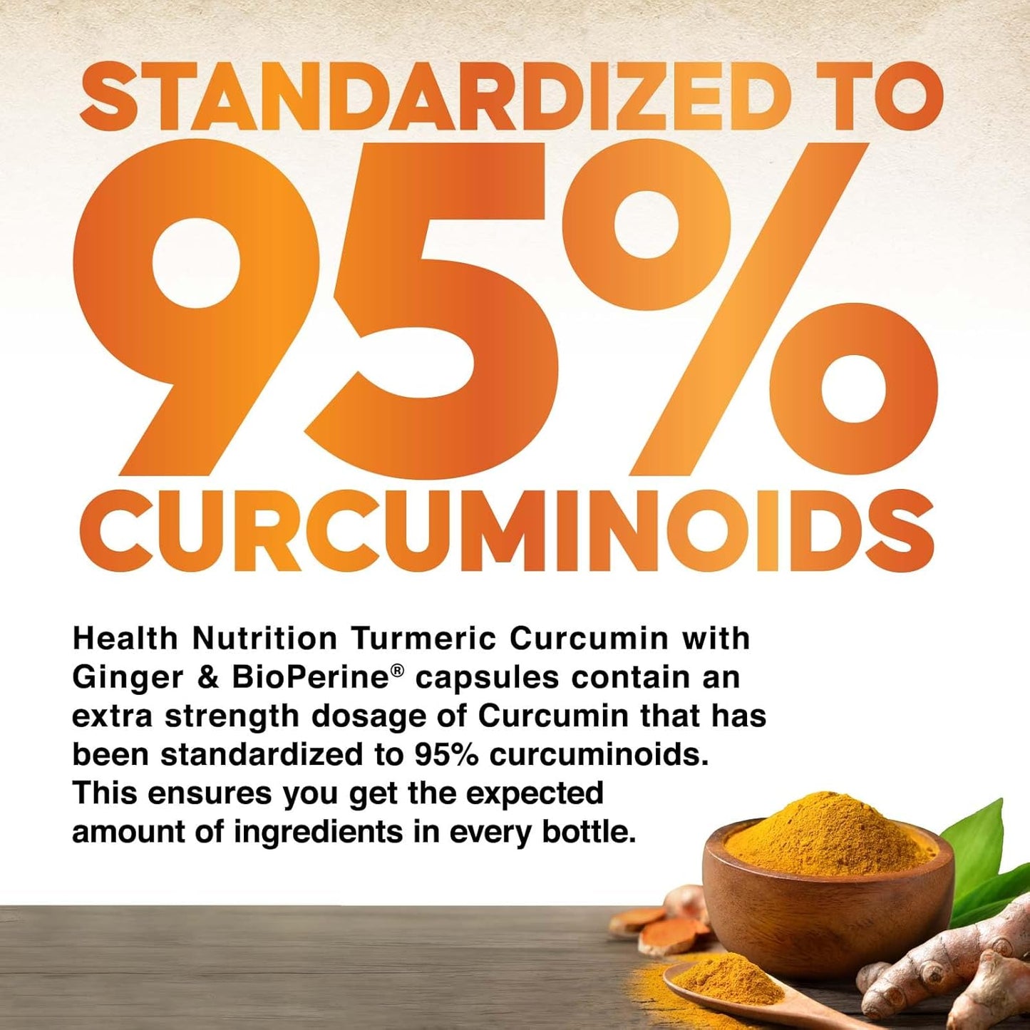 2600mg Turmeric Curcumin with BioPerine, Ginger & Black Pepper - Joint & Heart Support - 240 Capsules
