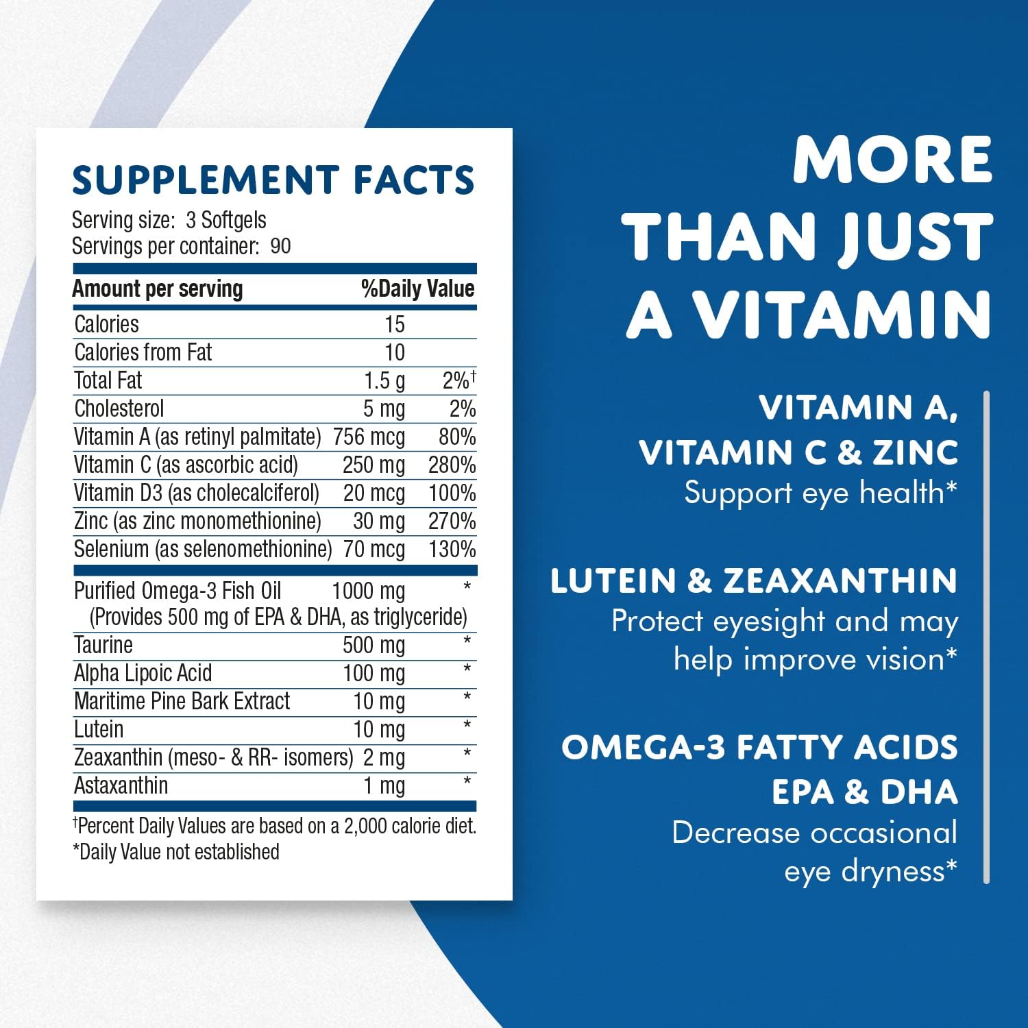 270 Ct Nugevity OS2 Ocular Support Solution Eye Vitamins with AREDS2, Vitamin A, C, Zinc, Omega-3, Lutein & Zeaxanthin for Macular Health, Dry Eye, Night Vision - Supplement