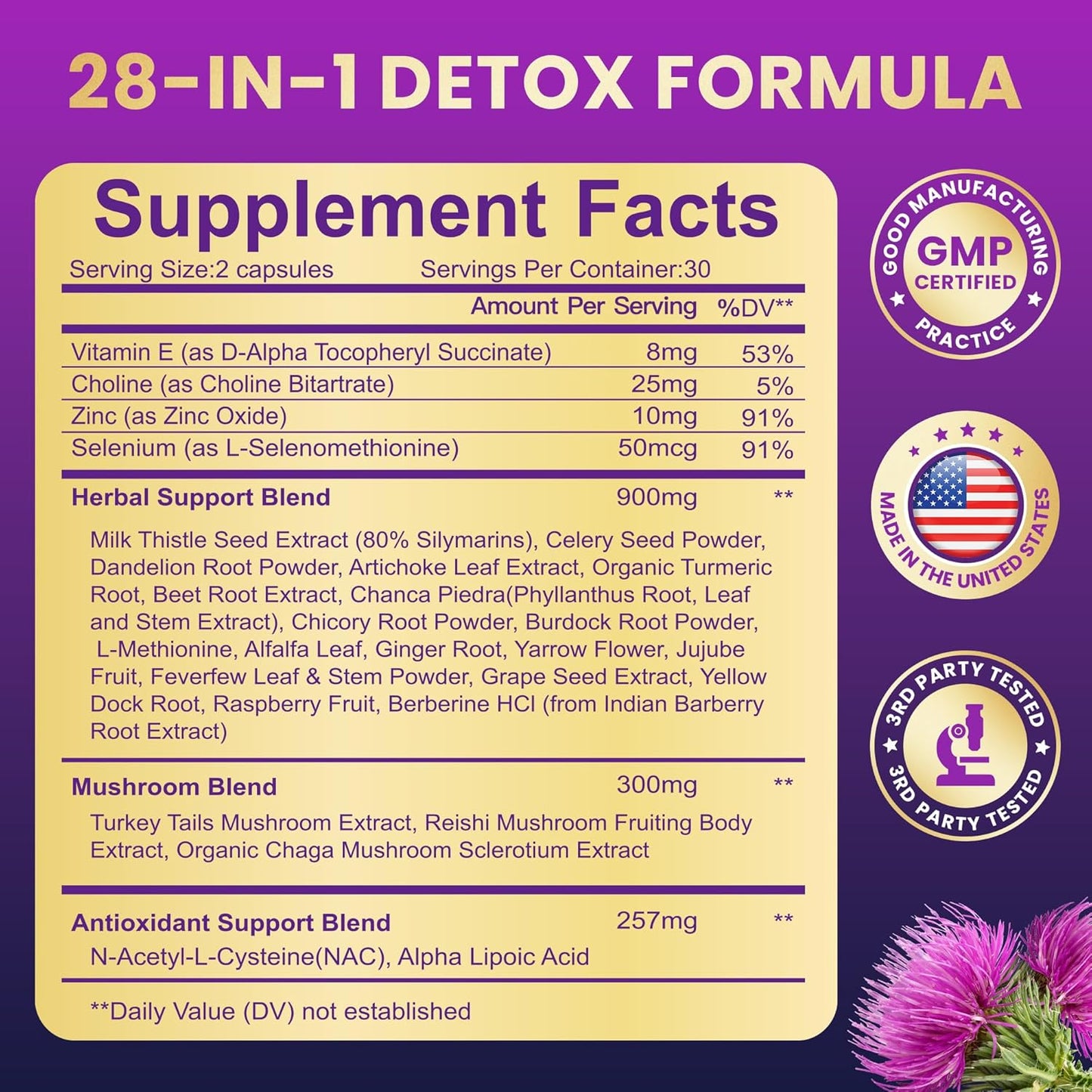 28-in-1 Liver Cleanse Detox & Repair Supplement - 1500mg Liver Health Support with Milk Thistle, Dandelion Root, Artichoke Extract, and More - USA-Made Liver Support - 60 Capsules