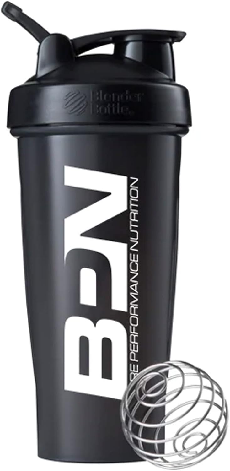 28 oz Black Blender Bottle Shaker with Wire Whisk by BARE PERFORMANCE NUTRITION
