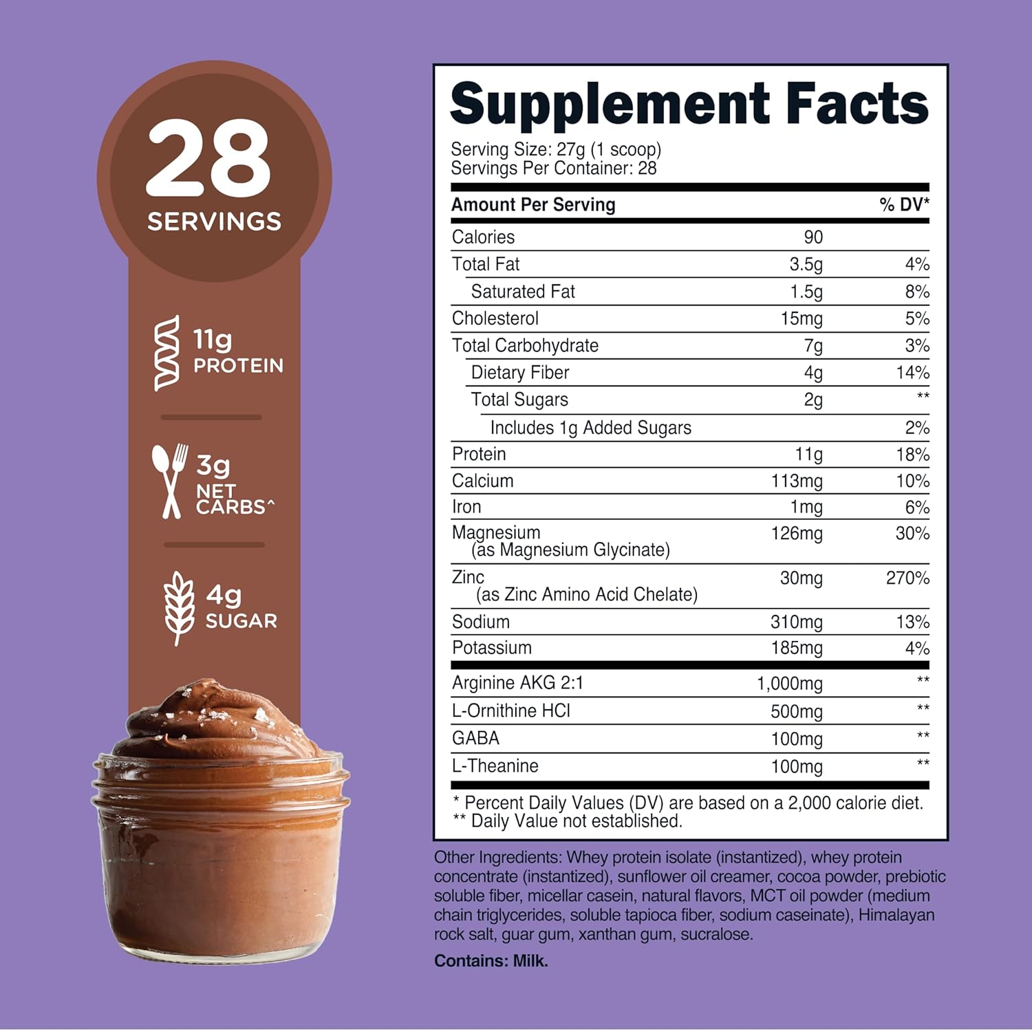 28 Servings of TransformHQ Nighttime Shake with Sleep + Protein Blend in Chocolate Mousse Flavor