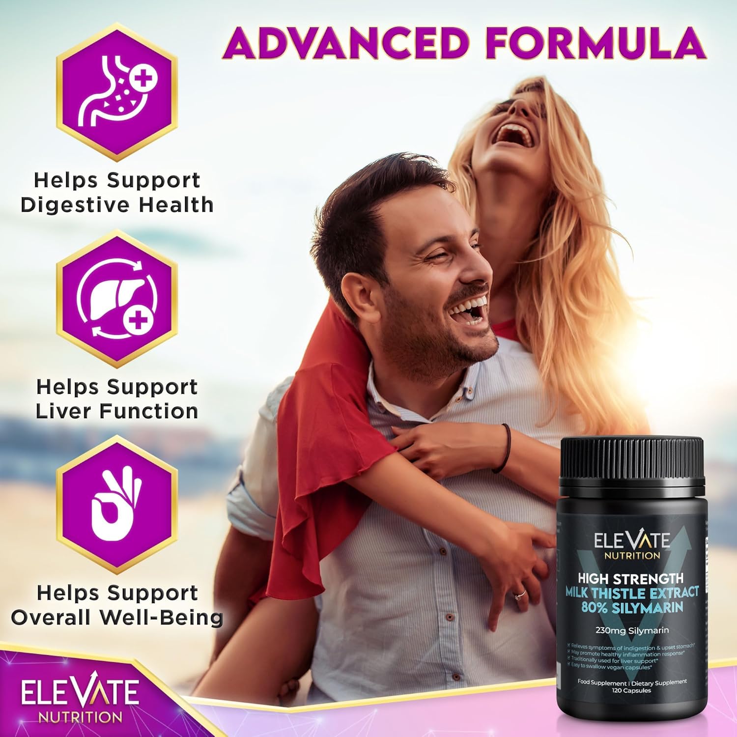288mg Milk Thistle Capsules - 80% Silymarin Extract - Liver & Digestive Support - 120 Vegan Capsules