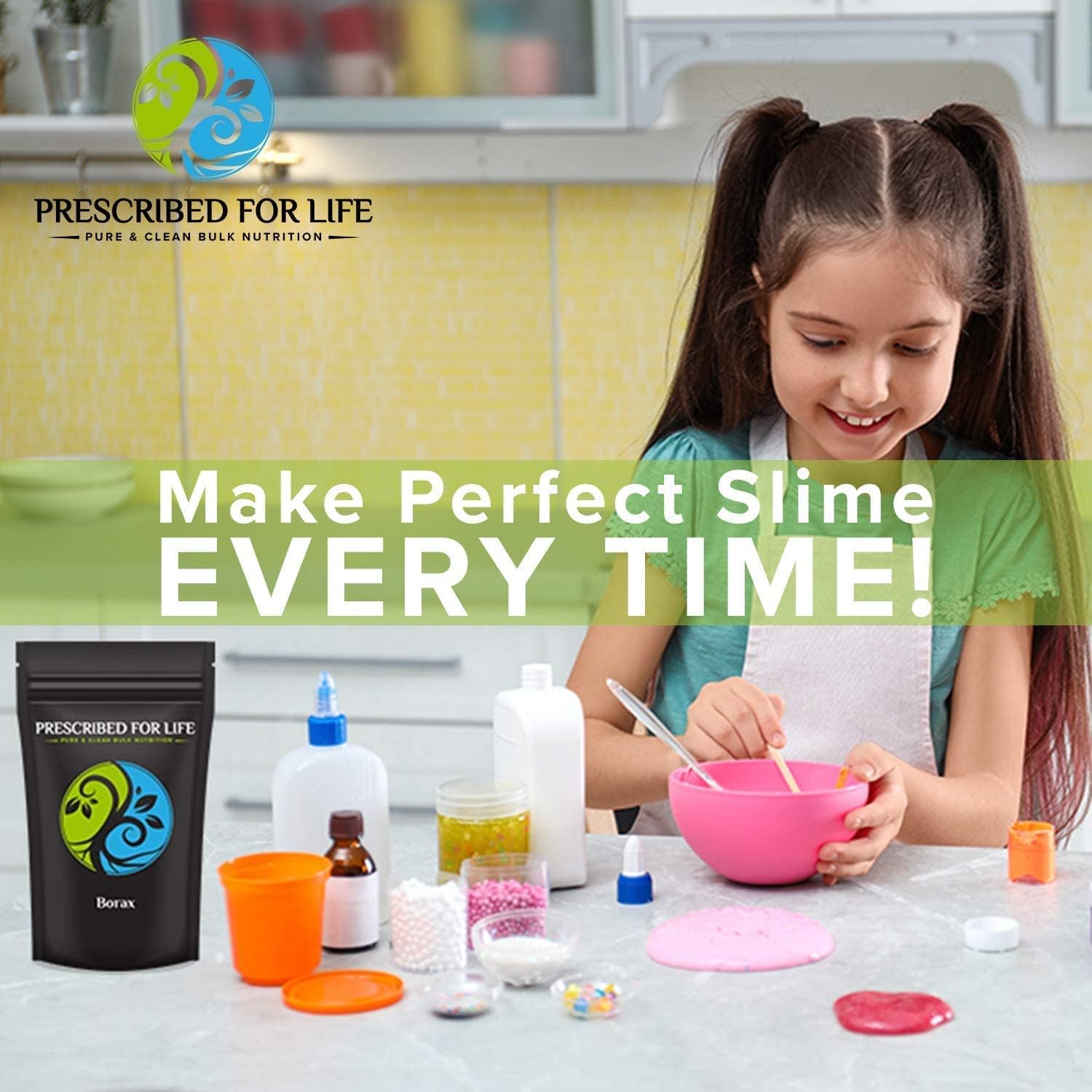 2kg Pure USP NF Grade Borax Powder for Laundry, Slime Activator & Cleaning - All Natural Sodium Borate Powder - Household Booster - Multipurpose Cleaner