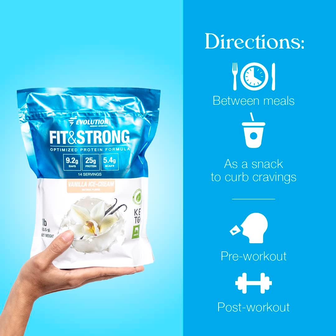 2lb Evolution Advance Nutrition Fit & Strong Whey Protein Powder with BCAA - Natural Vanilla & Chocolate Flavors