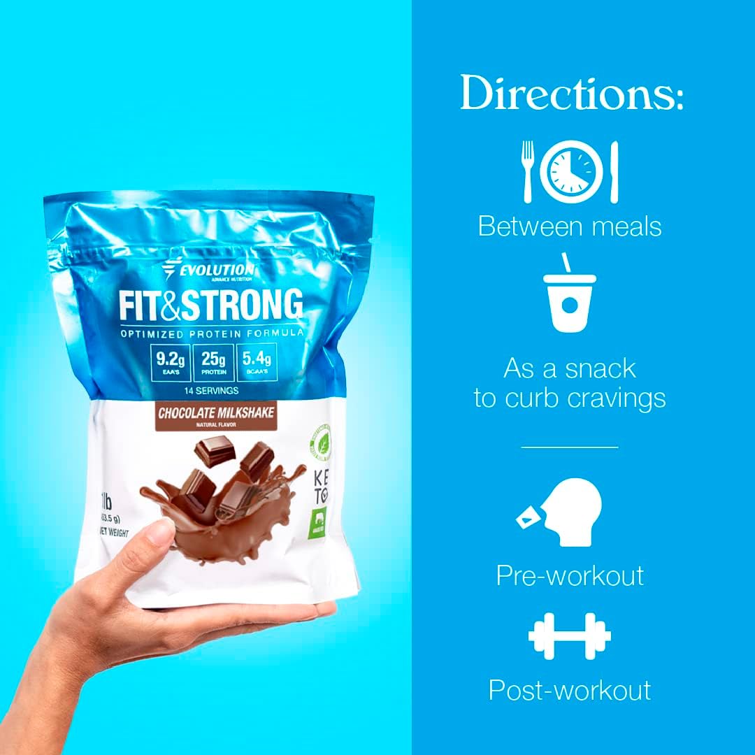 2lb Evolution Advance Nutrition Fit & Strong Whey Protein Powder with BCAA - Natural Vanilla & Chocolate Flavors