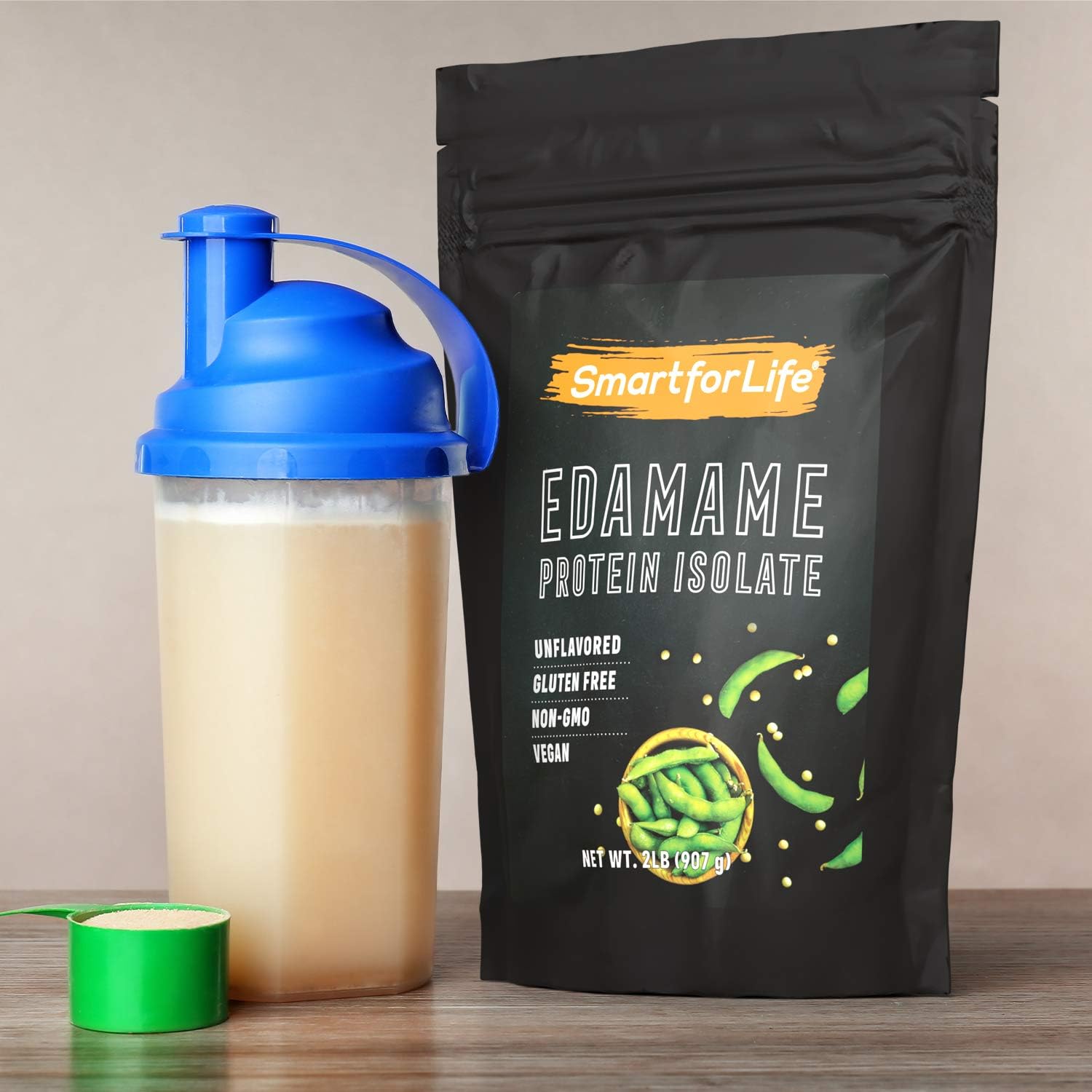 2lb Smart for Life Organic Vegan Pea Protein Shake - Keto & Vegetarian Friendly - BCAA's & Easy to Digest - Plant-Based Meal Replacement